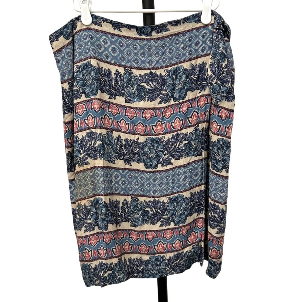Charter Club Colorful Floral Pattern Womens Skirt Size 14 Tie Accent